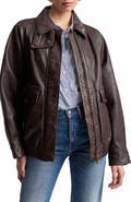 Avec Les Filles Oversize Leather Bomber Jacket