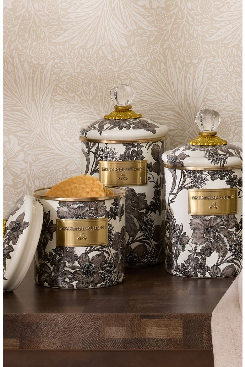 Enameled English Garden Large Canister, Alternate, color, STERLING