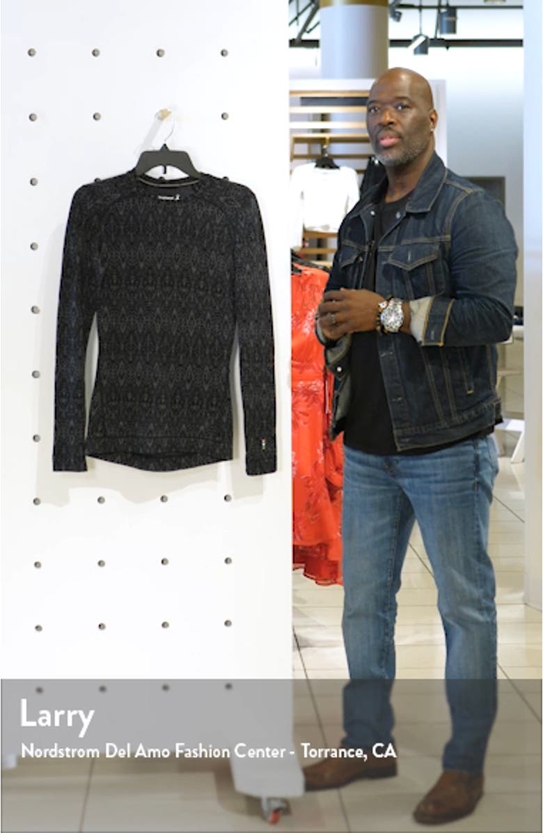 Merino 250 Pattern Base Layer Crew Top, sales video thumbnail