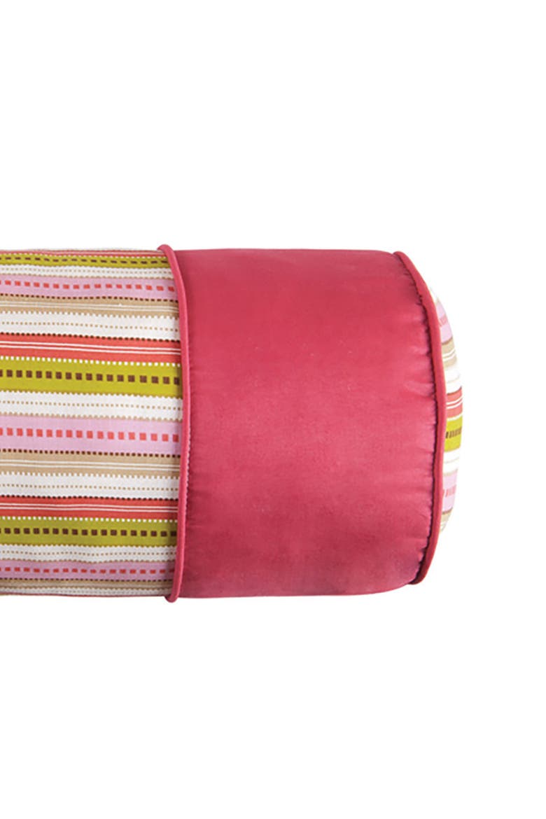 Celine Round Applique Small Petite Throw Pillow, 6" x 20", Alternate, color, Pink