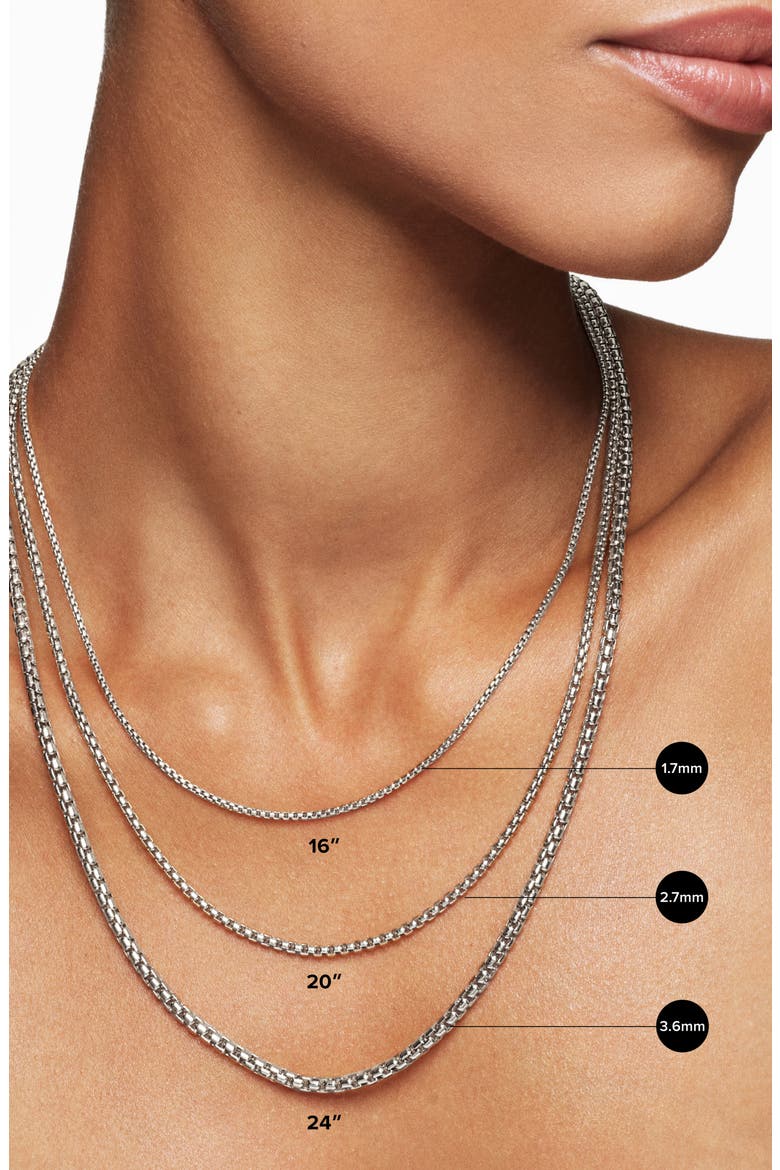 Box Chain Necklace in Sterling Silver with 14K Yellow Gold Accent, 3.6mm, Alternate, color, TWO TONE