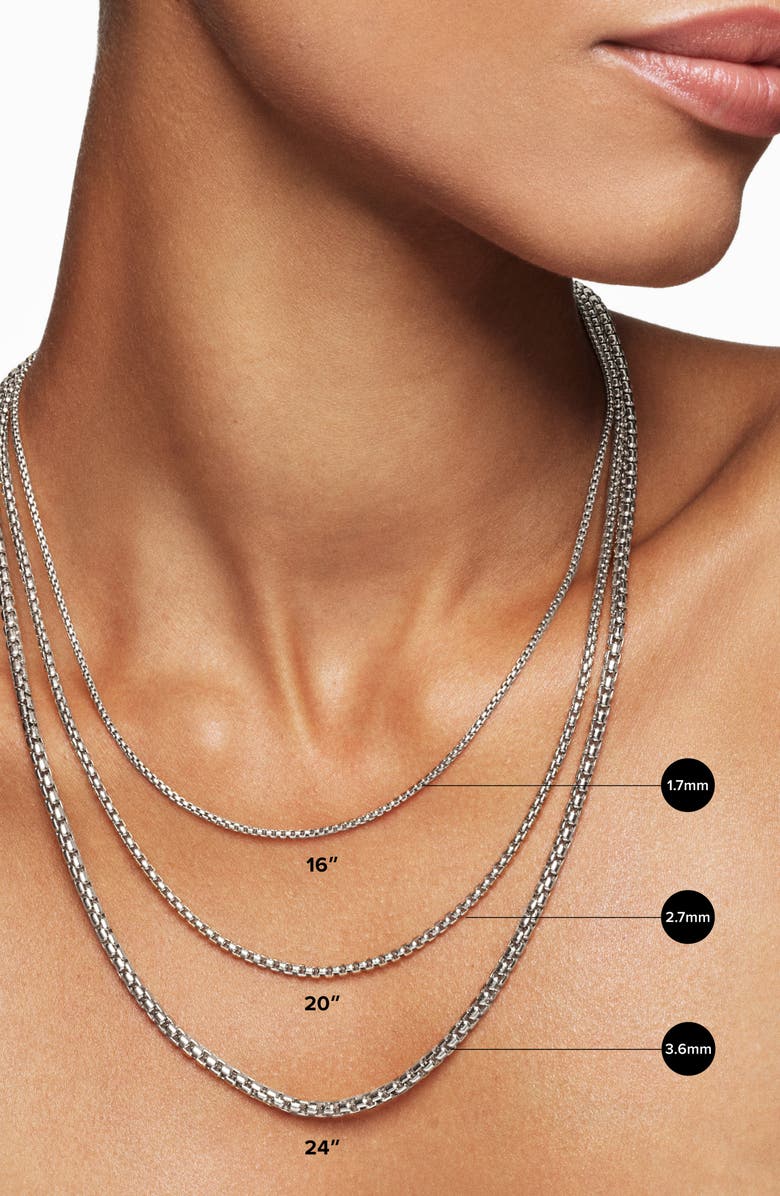 Box Chain Necklace in Sterling Silver with 14K Yellow Gold Accent, 1.7mm