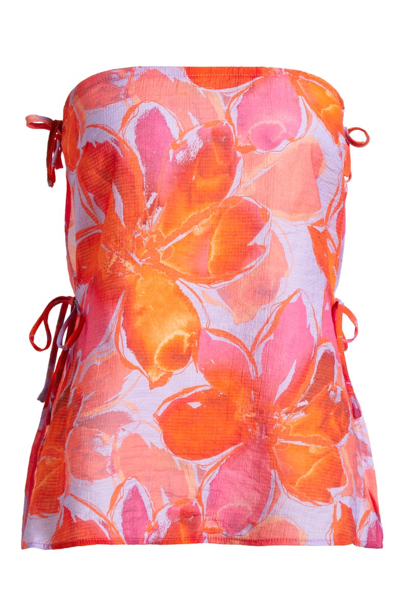 Hutch Sie Tie Strapless Top, Alternate, color, Watercolor Gardenia