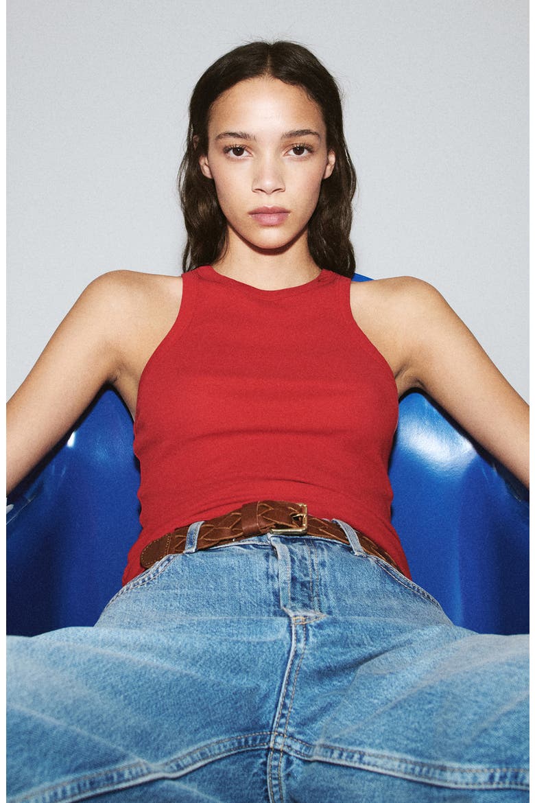 Starring Hailey Bieber Jennifer Barrel Leg Jeans, Alternate, color, MEDIUM BLUE