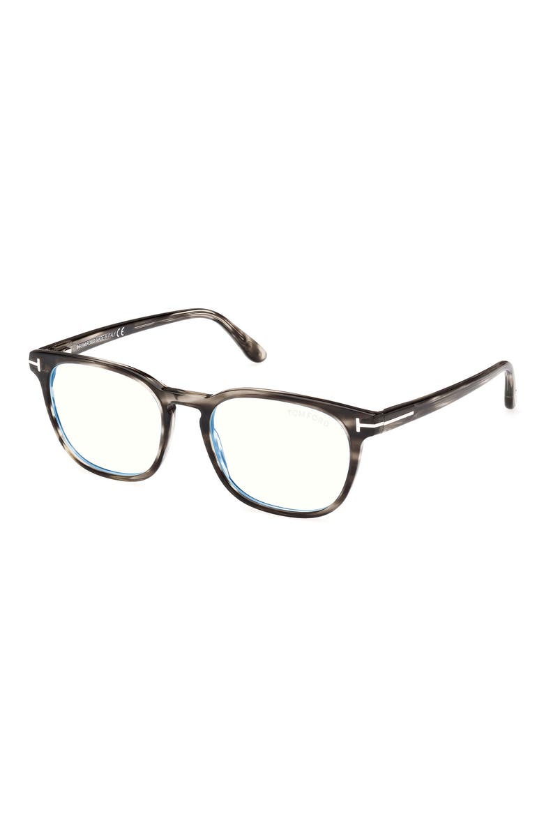 53mm Square Blue Light Blocking Glasses, Alternate, color, GREY/OTHER