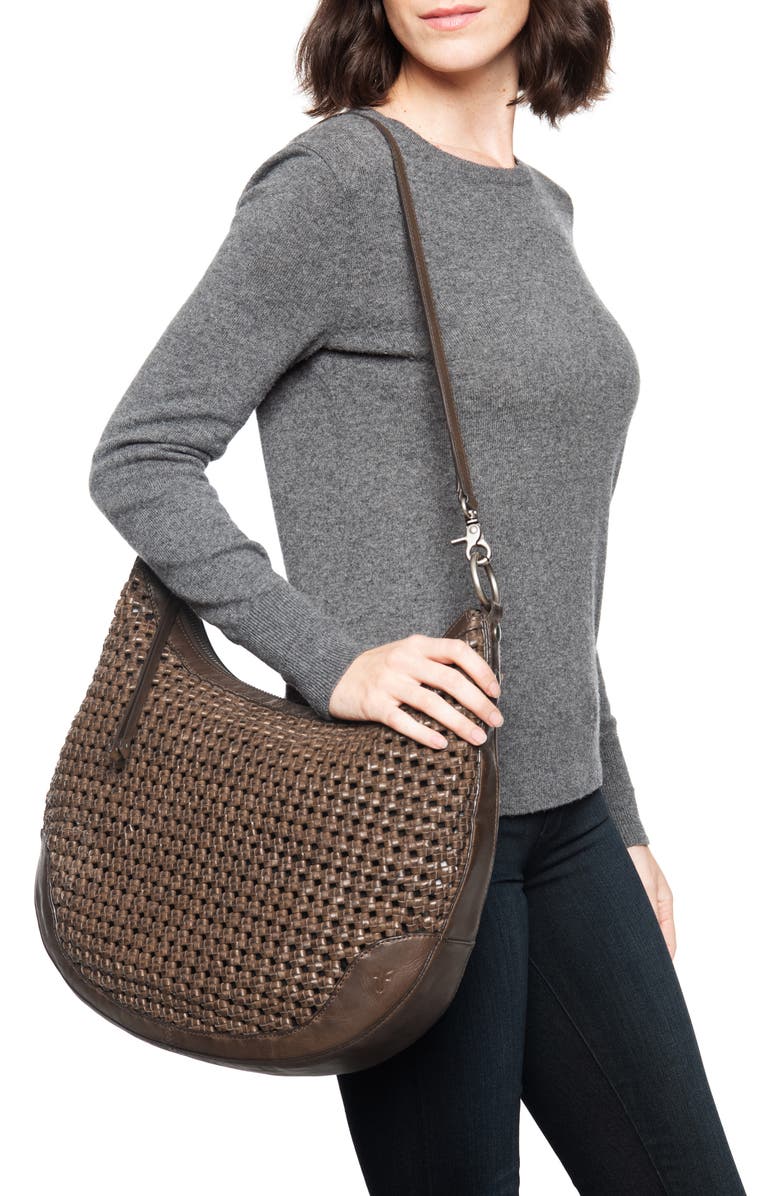 Frye Melissa Woven Leather Hobo, Alternate, color,
