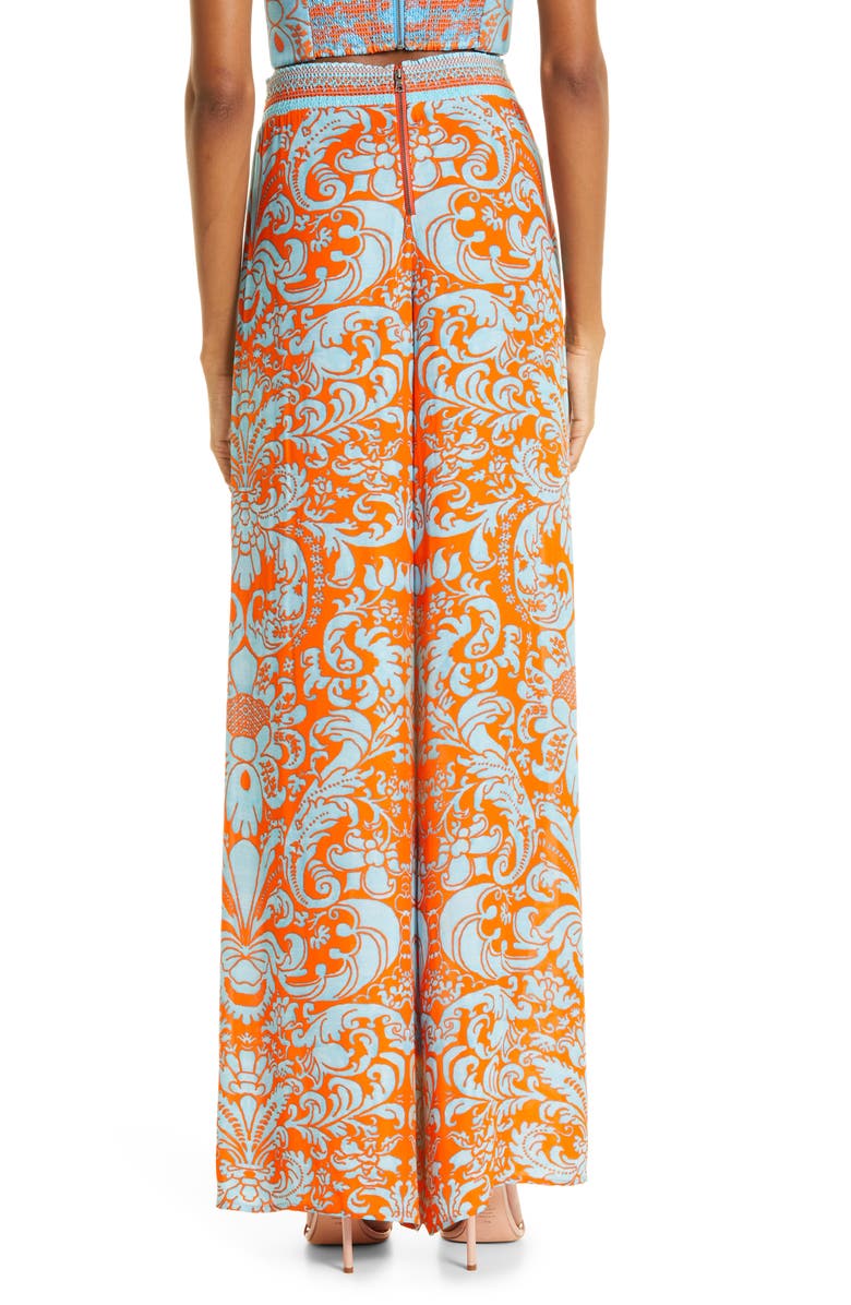Alice + Olivia Athena Tapestry Print Wide Leg Pants, Alternate, color, 