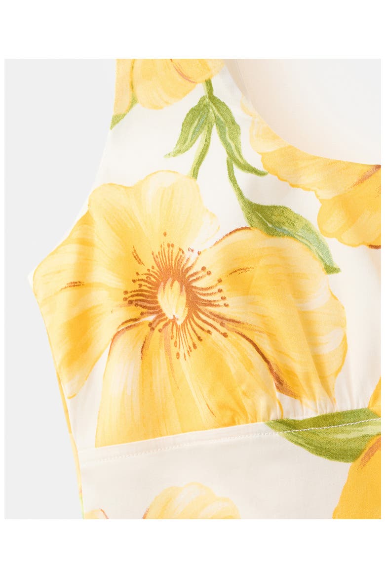 Island Floral Drop Waist Midi Dress, Alternate, color, YELLOW