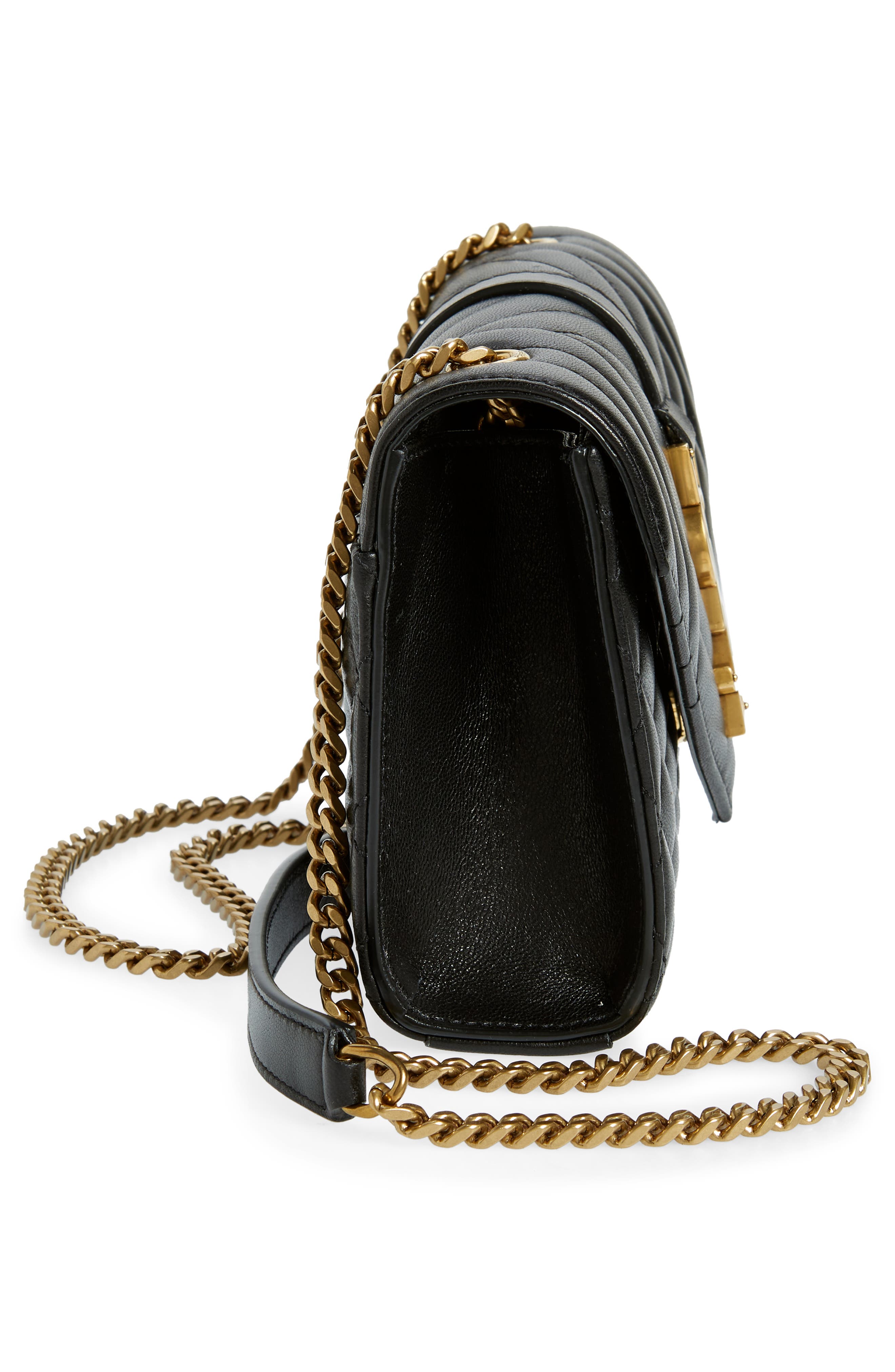 Saint Laurent Small Envelope Chain Strap Leather Shoulder Bag, Alternate, color, 