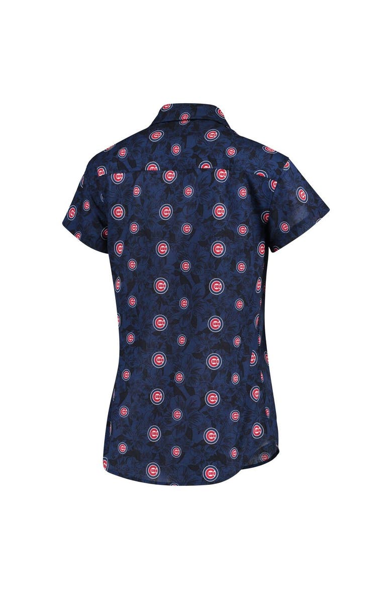 Women's FOCO Royal Chicago Cubs Floral Button Up Shirt, Alternate, color, Royal