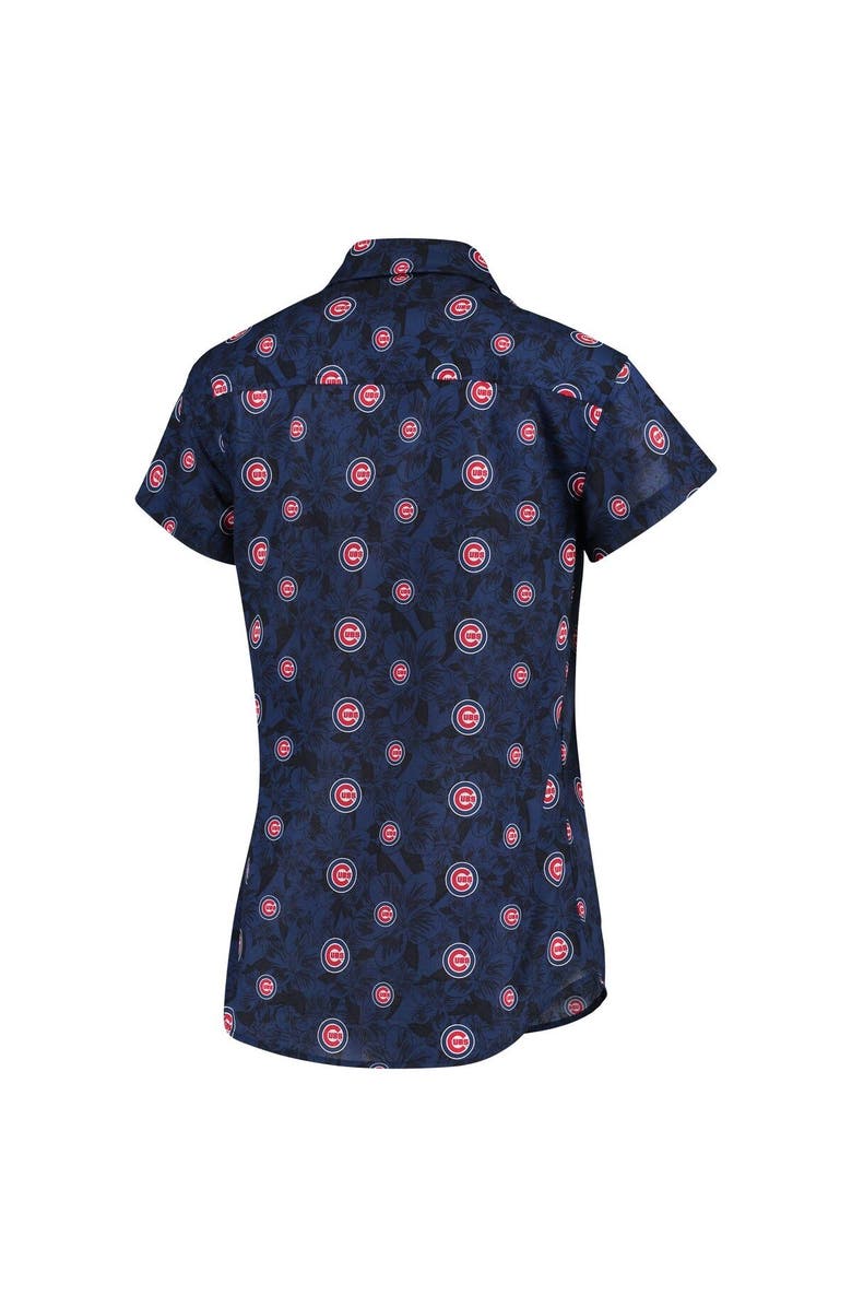FOCO Women's FOCO Royal Chicago Cubs Floral Button Up Shirt, Alternate, color, 