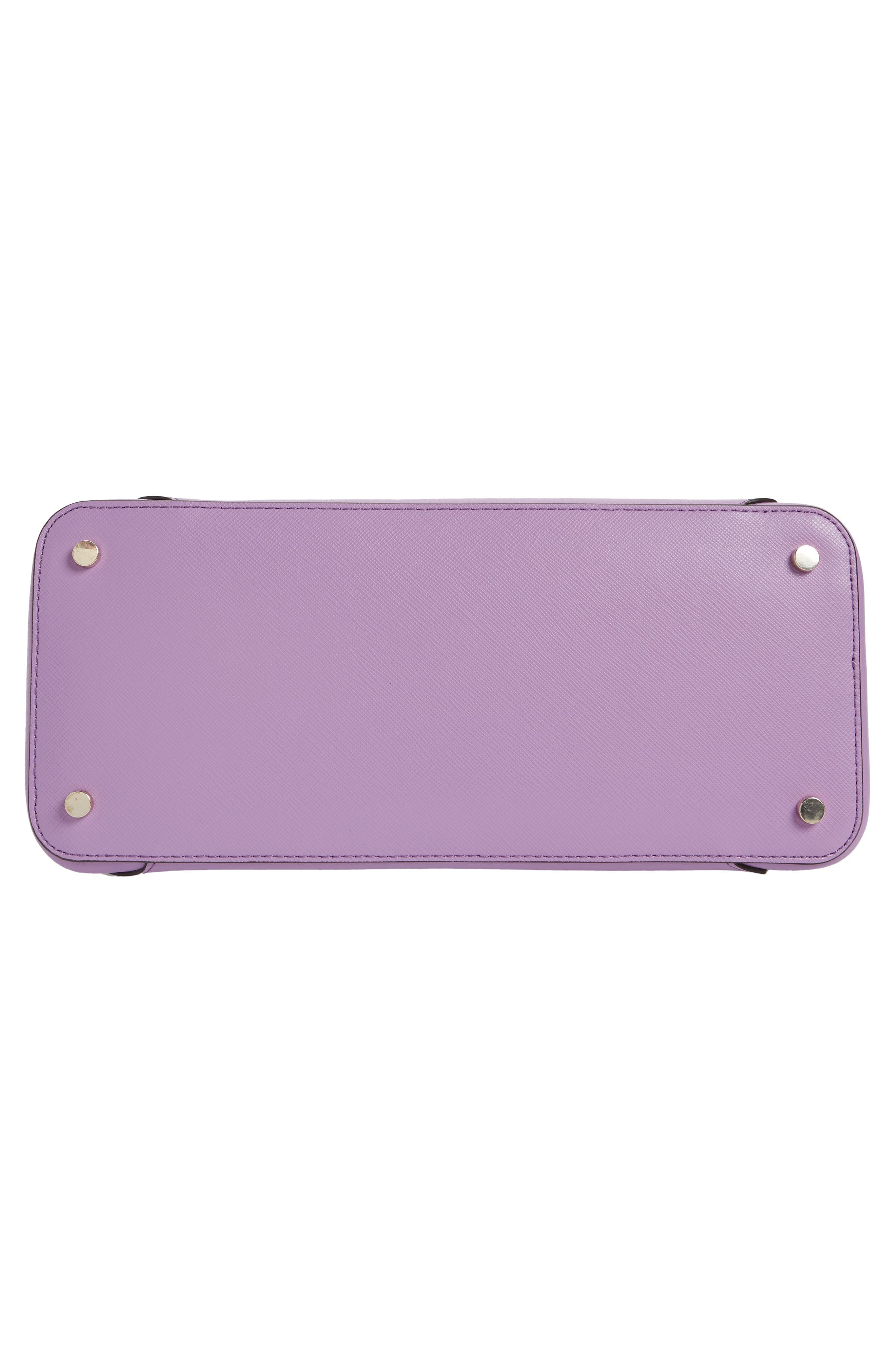 medium louise leather dome satchel, Alternate, color, IRIS BLOOM