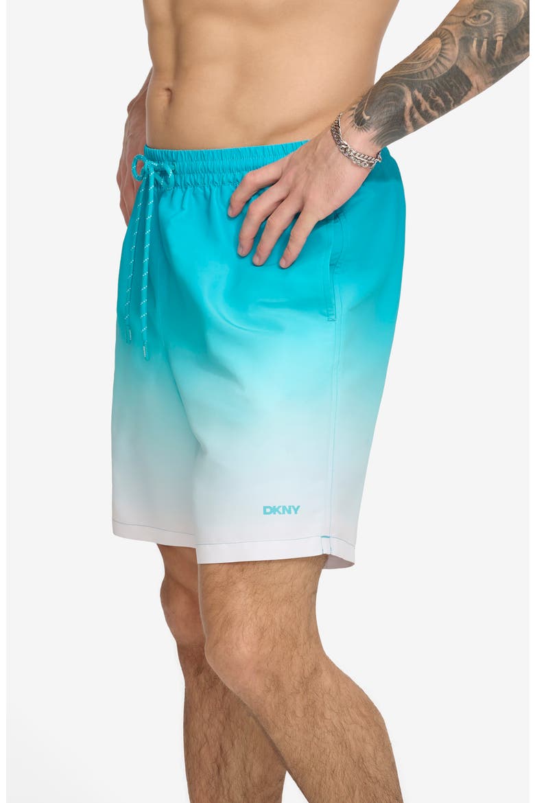 Core Volley Ombré Swim Trunks, Alternate, color, TURQUOISE
