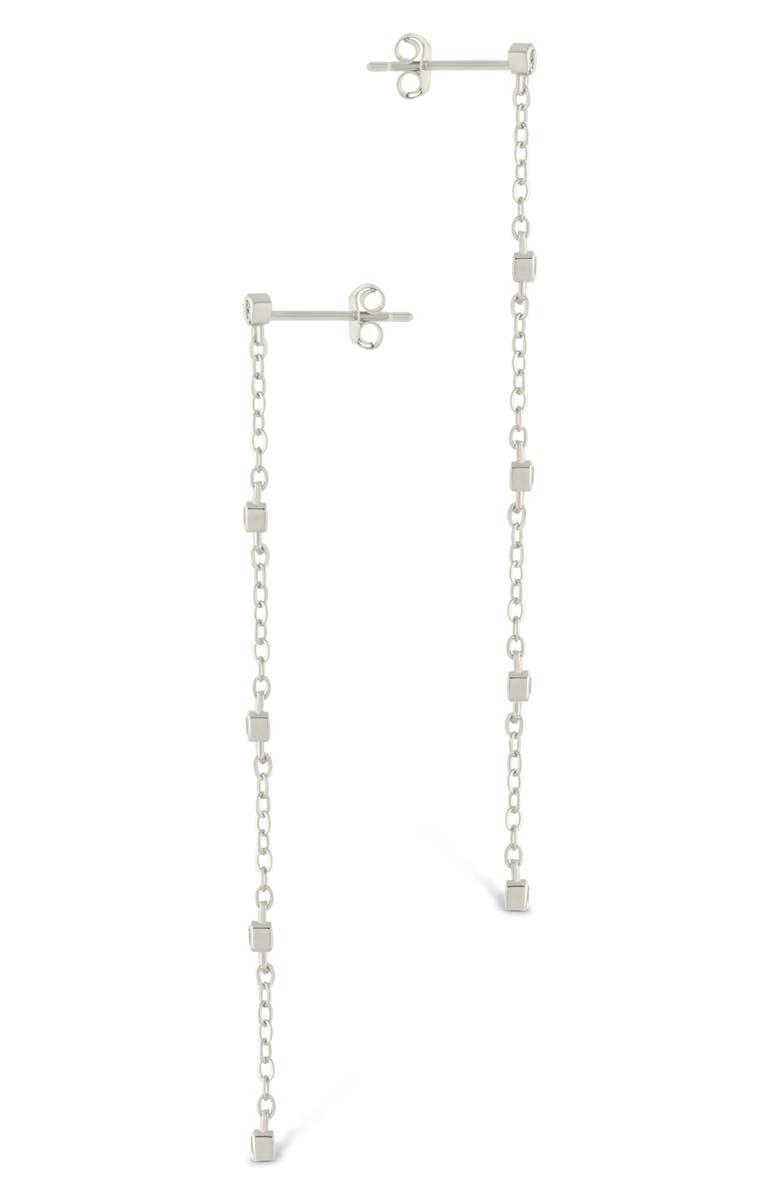 Sterling Forever Evanthe Brilliant Cubic Zirconia Drop Earrings, Alternate, color, Silver