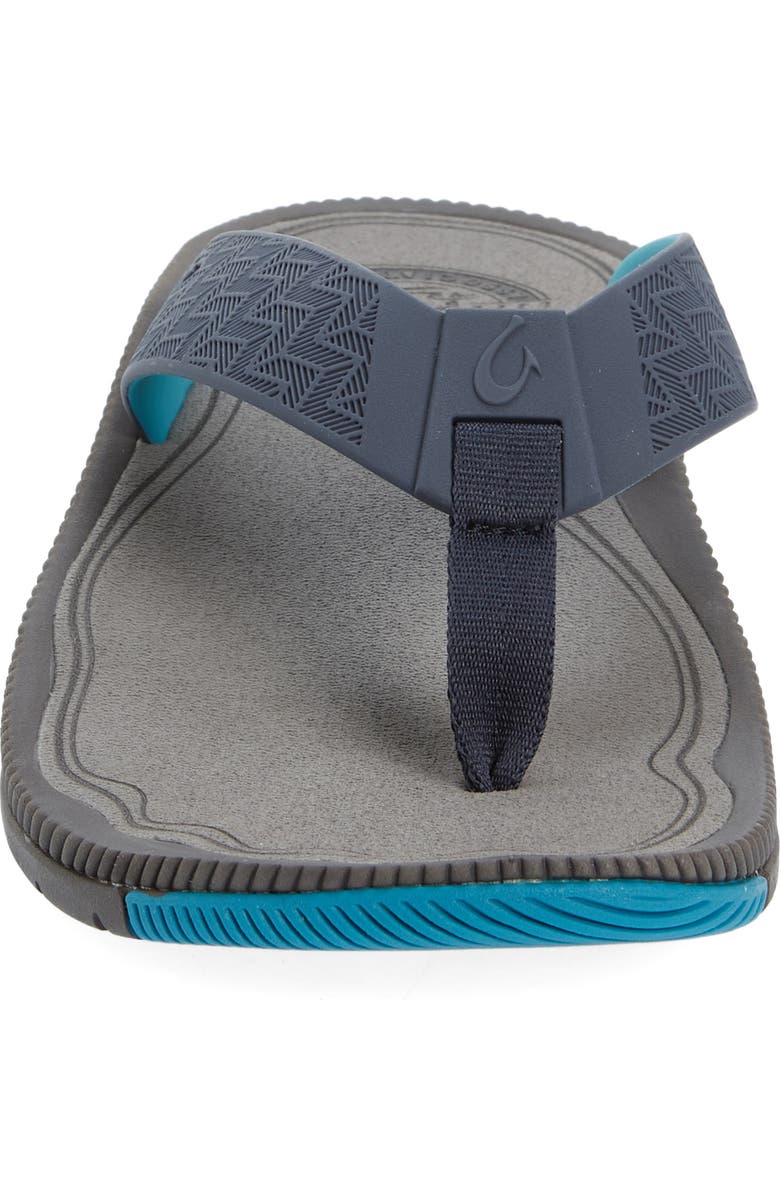 OluKai Awiki Flip Flop, Alternate, color, Trench Blue / Pavement
