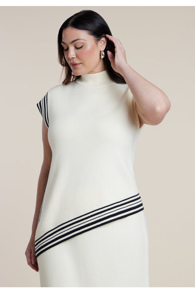 Stripe Detail Sleeveless Mockneck Top, Main, color, FRAMED
