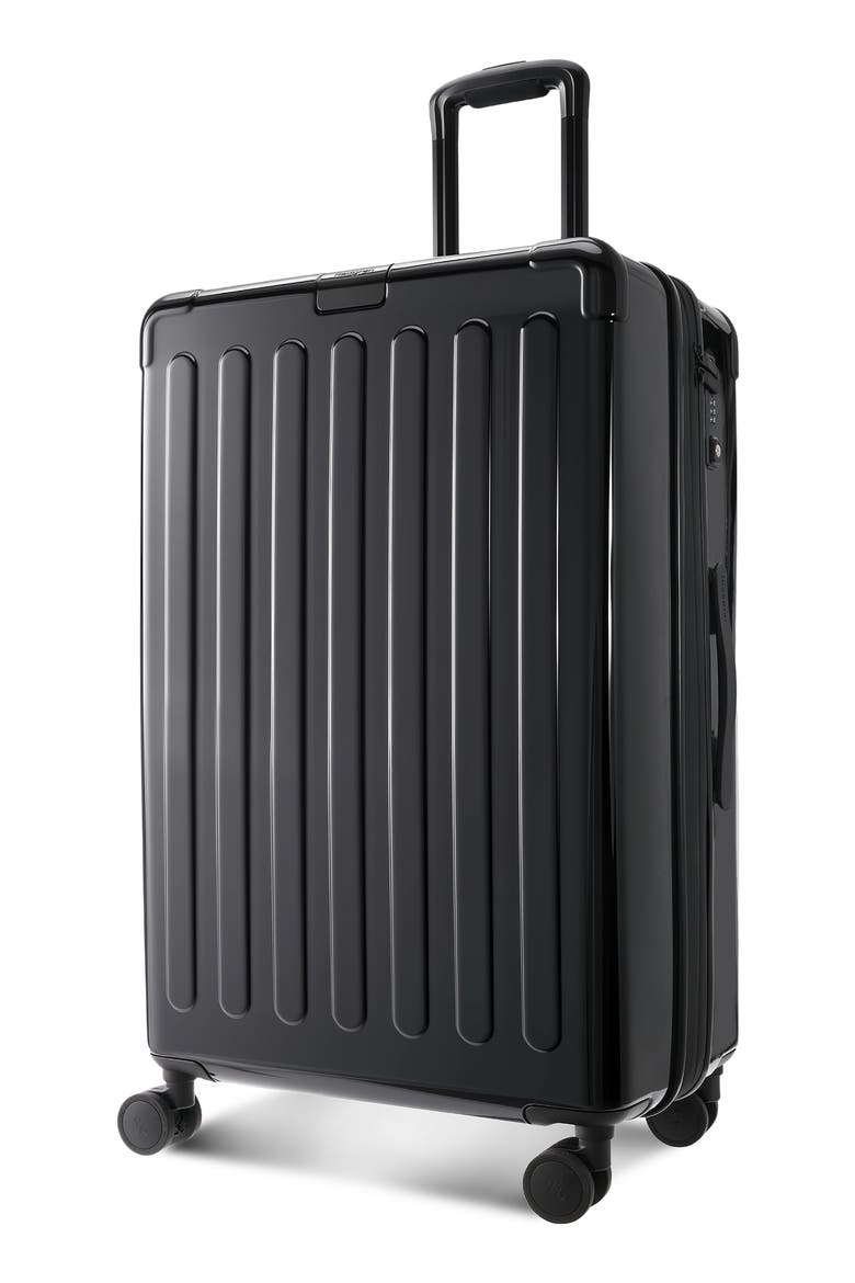 Nostos Glossy Large Spinner Suitcase, Alternate, color, NOCTURNE