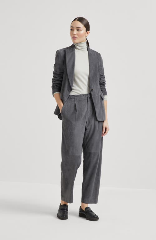 Brunello Cucinelli Baggy Crop Trousers In Lead