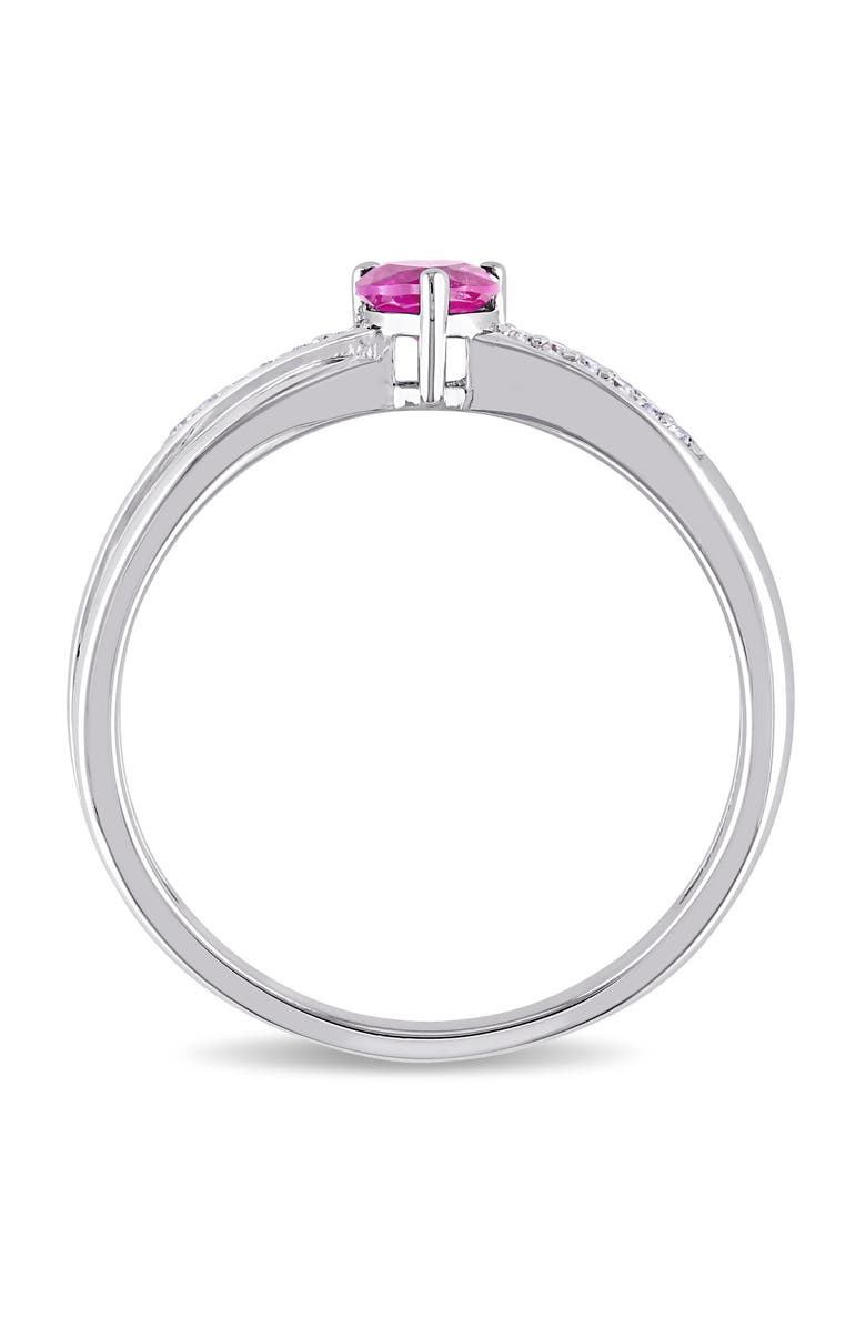 Julianna B. Created Ruby & Diamond Heart Ring, Alternate, color, Lab-Created Ruby