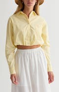 CRESCENT Poplin Bubble Hem Cropped Shirt