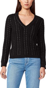PAIGE Dorthea Metallic V-Neck Sweater