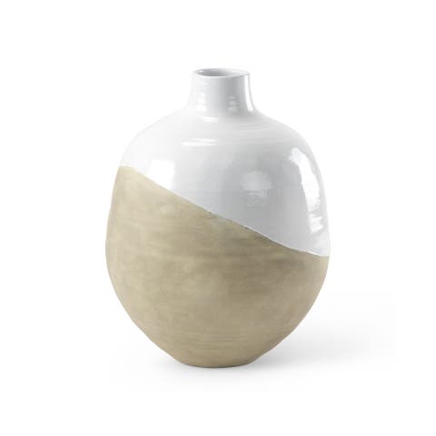 Amos Blocked Ceramic Floor Vase