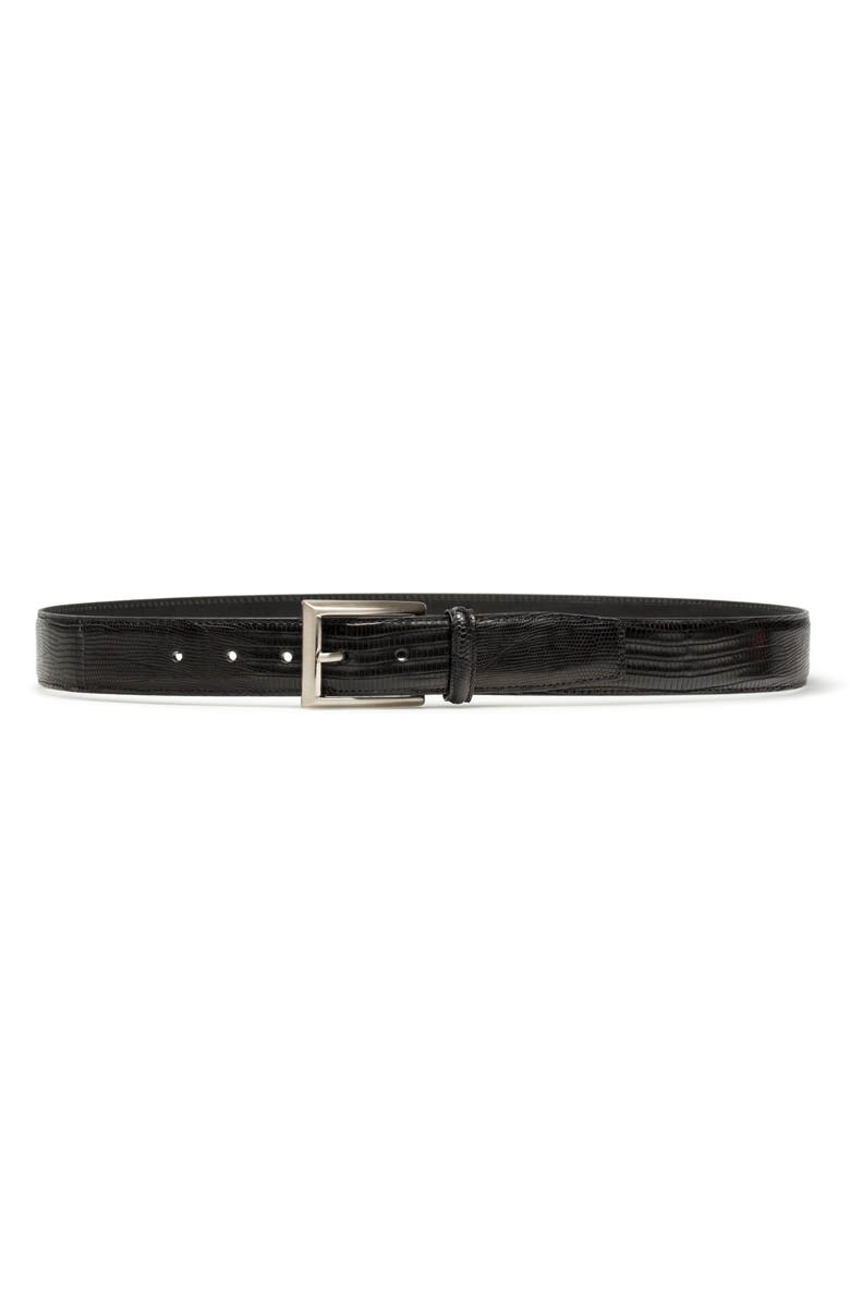 Magnanni Tejus Leather Belt, Main, color, Black