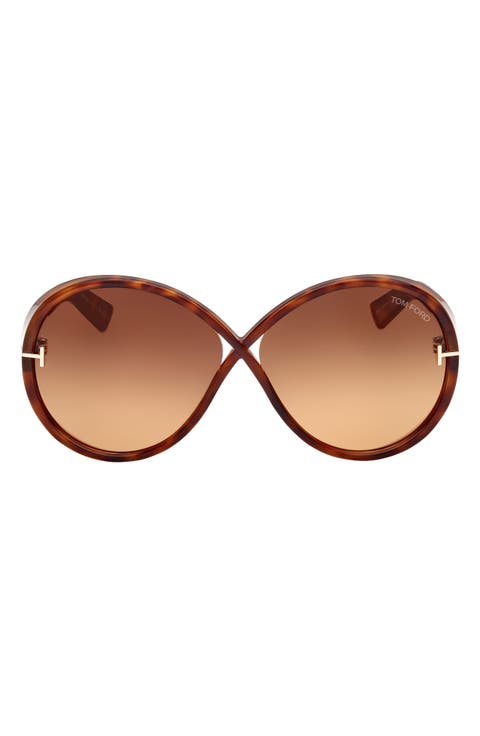 Edie 64mm Oversize Round Sunglasses