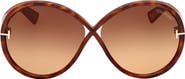 TOM FORD Edie 64mm Oversize Round Sunglasses