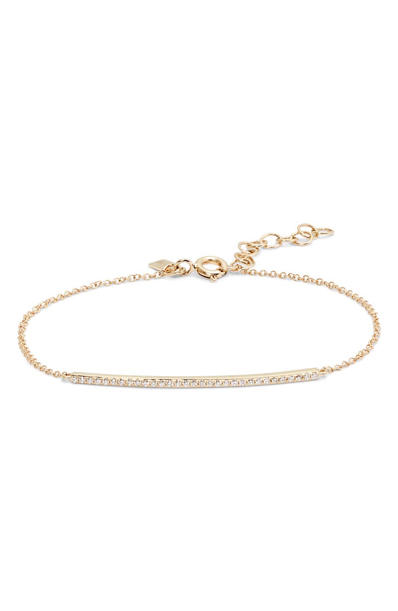 EF Collection Adjustable Diamond Bar Chain Bracelet, Main, color,