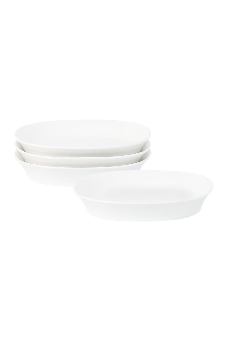 Quadro Porcelain 4-Piece Pasta Bowl Set, Main, color, White