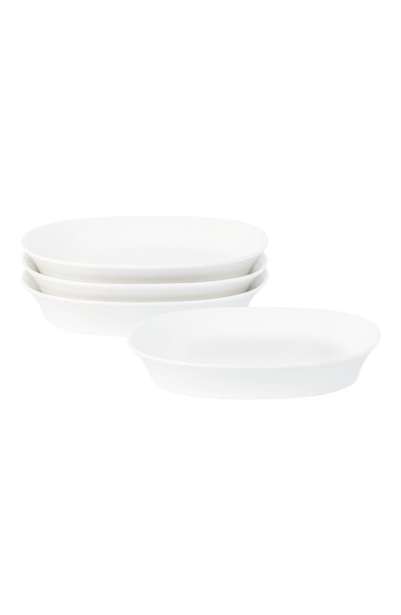 Stone Lain Quadro Porcelain 4-Piece Pasta Bowl Set, Main, color, White