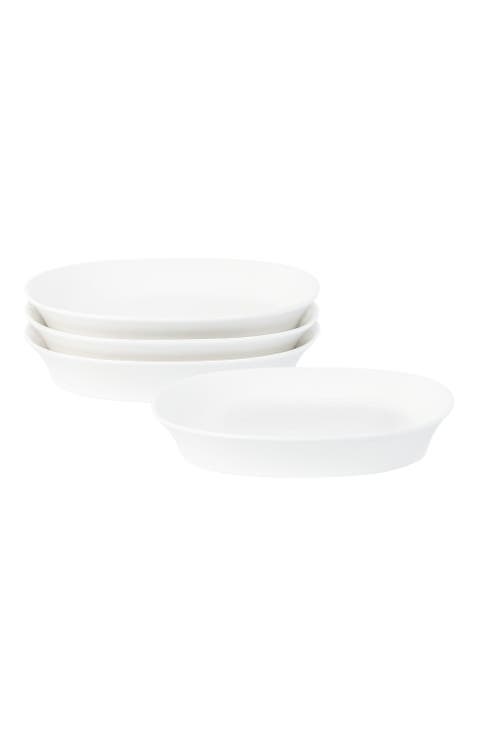 Quadro Porcelain 4-Piece Pasta Bowl Set