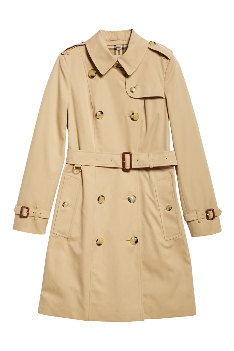 Mid-Length Chelsea Heritage Trench Coat, Alternate, color, HONEY