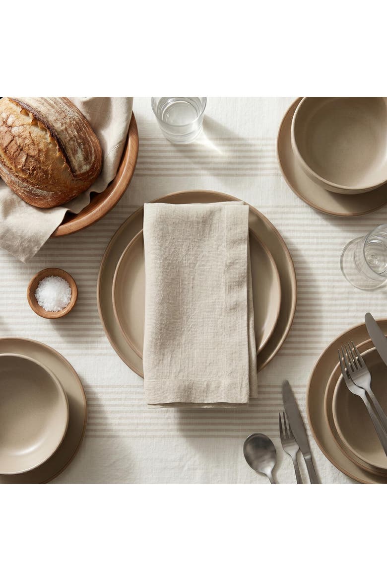 Linen Dinner Napkins Set of 4, 20" x 20", European Washed Linen, Alternate, color, Light Flax