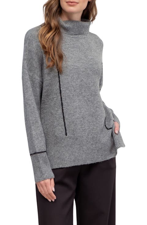 Stripe Turtleneck Sweater