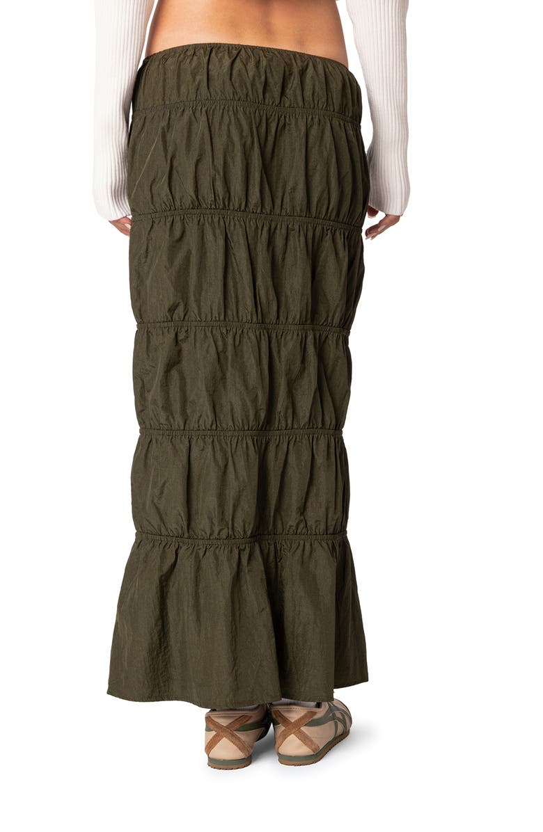 EDIKTED Ruched Tiered Maxi Skirt, Alternate, color,