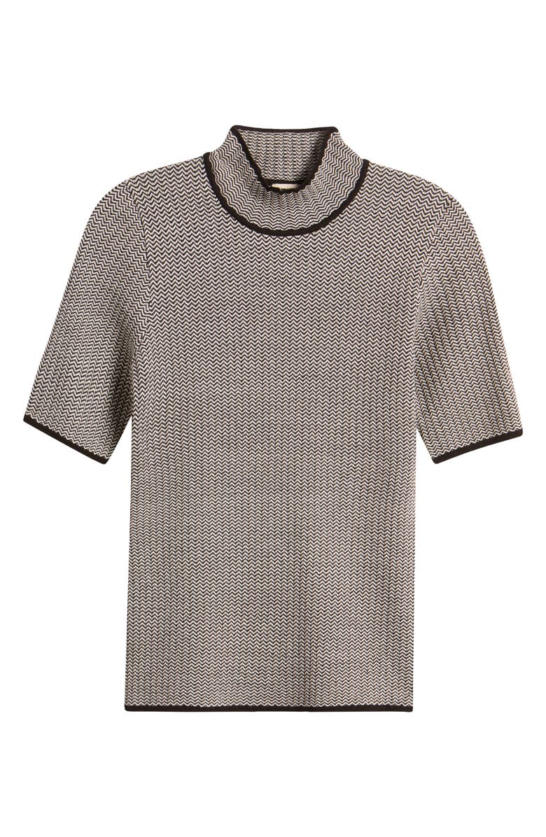 Anne Klein Chevron Pattern Short Sleeve Sweater, Alternate, color, 