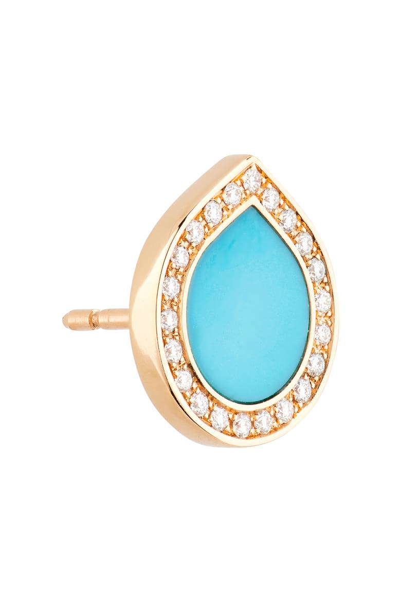 Antifer Turquoise & Diamond Pavé Stud Earring, Alternate, color, TURQUOISE
