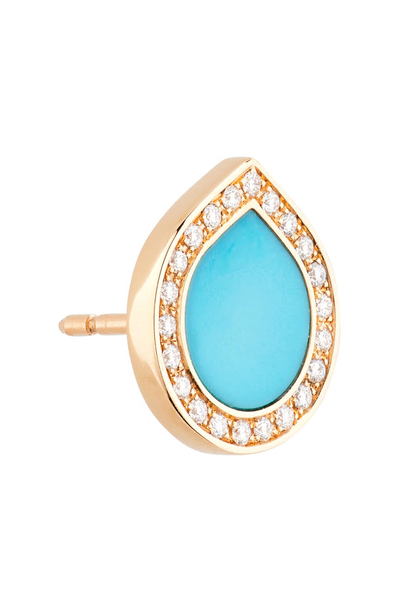 REPOSSI Antifer Turquoise & Diamond Pavé Stud Earring, Alternate, color, Turquoise