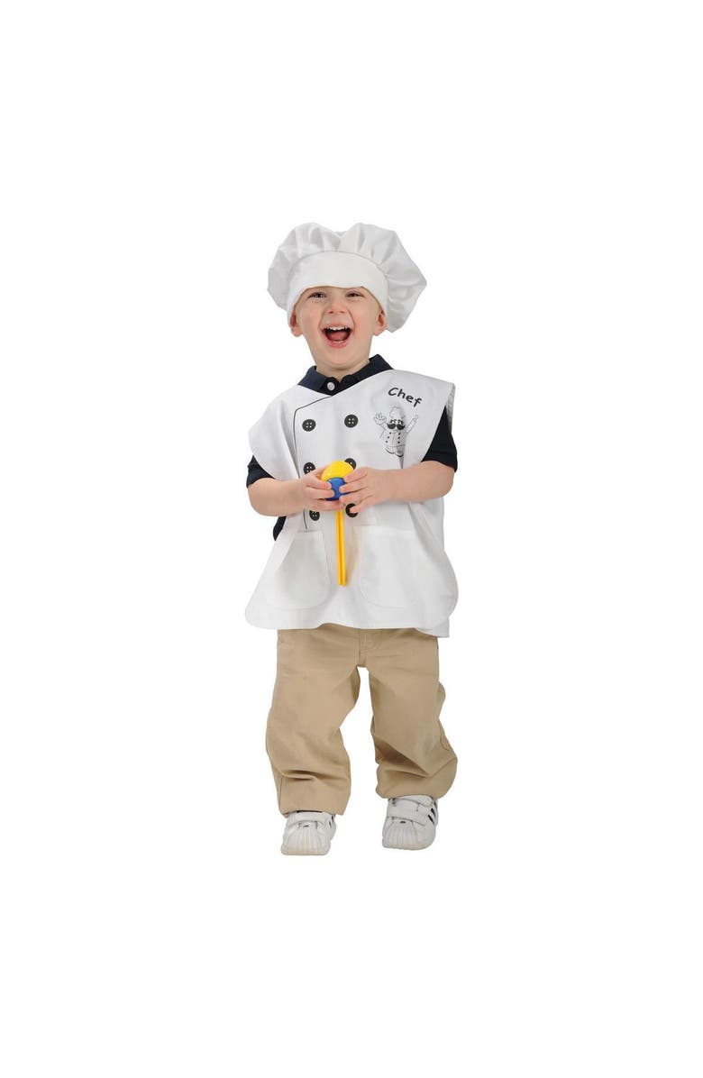 Kaplan Early Learning Company Toddler Chef Vest & Hat, Main, color, White