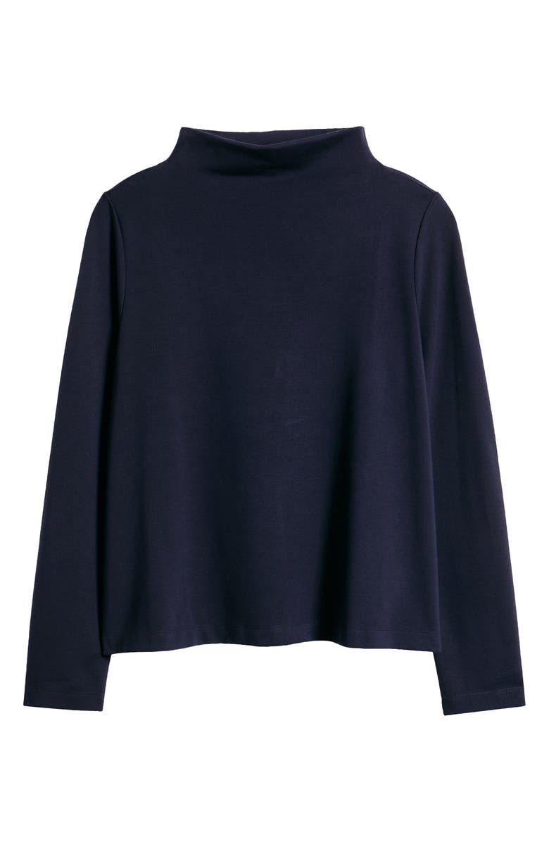 Eileen Fisher Funnel Neck Ponte Top, Alternate, color, Ink