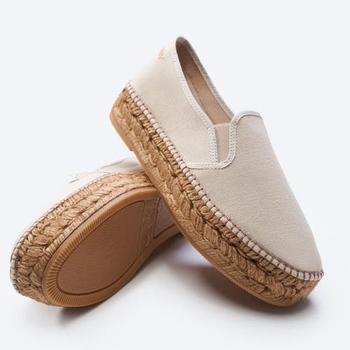 Viscata Castell Canvas Espadrille Platforms In Beige