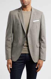 BOSS Hutson Microcheck Stretch Wool Sport Coat