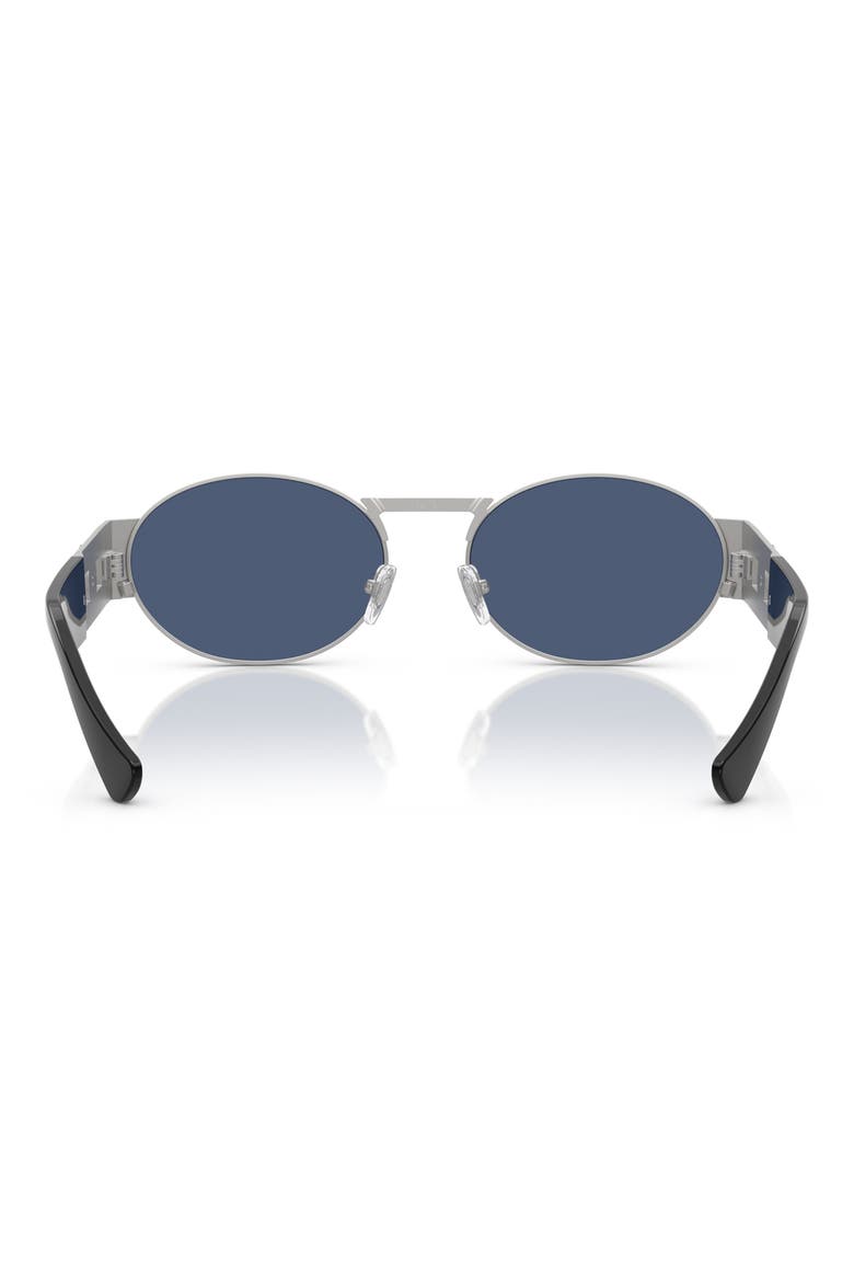 56mm Oval Sunglasses, Alternate, color, SILVER / DARK BLUE