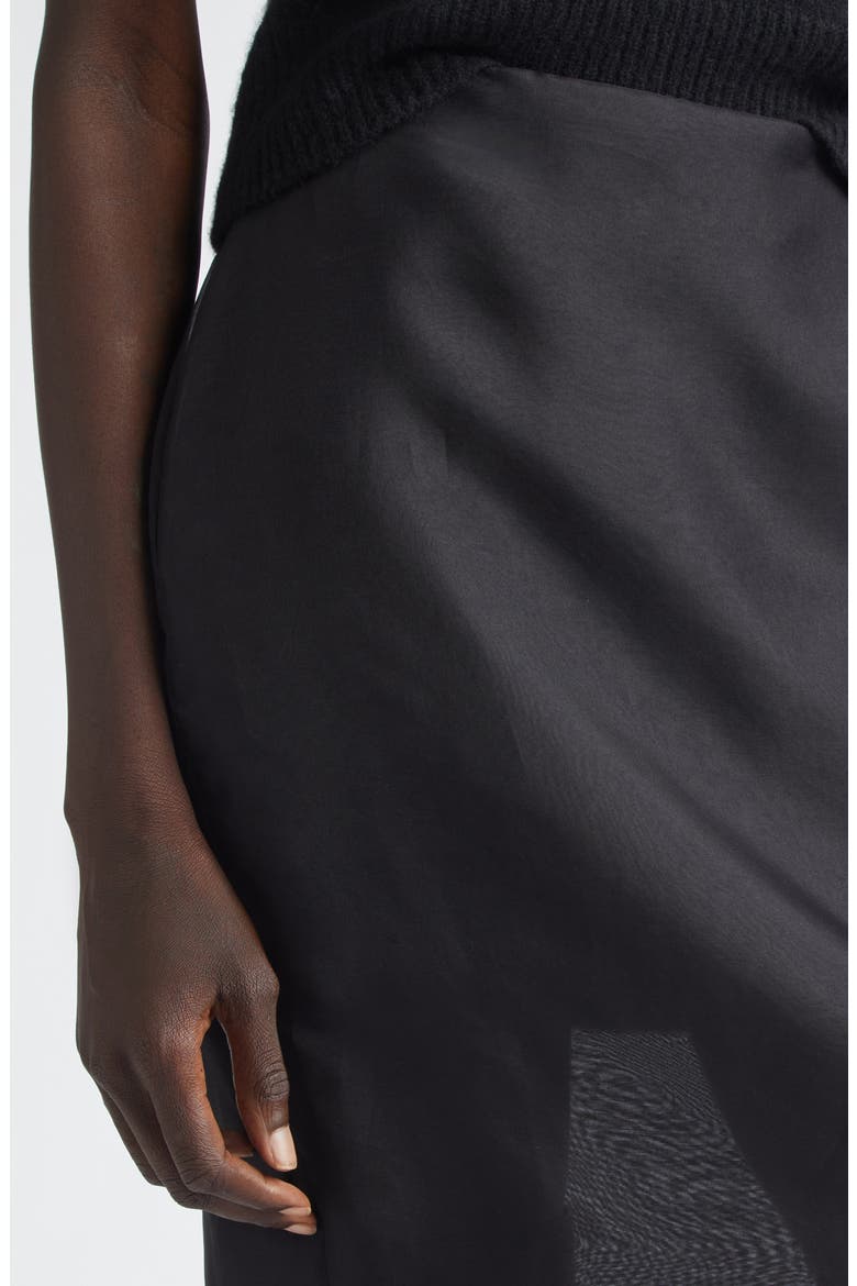 The Brett Tiered Silk Organza Pencil Skirt, Alternate, color, BLACK