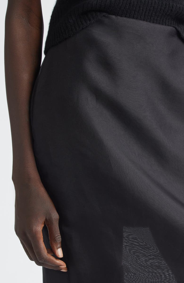 Brandon Maxwell The Brett Tiered Silk Organza Pencil Skirt, Alternate, color, Black