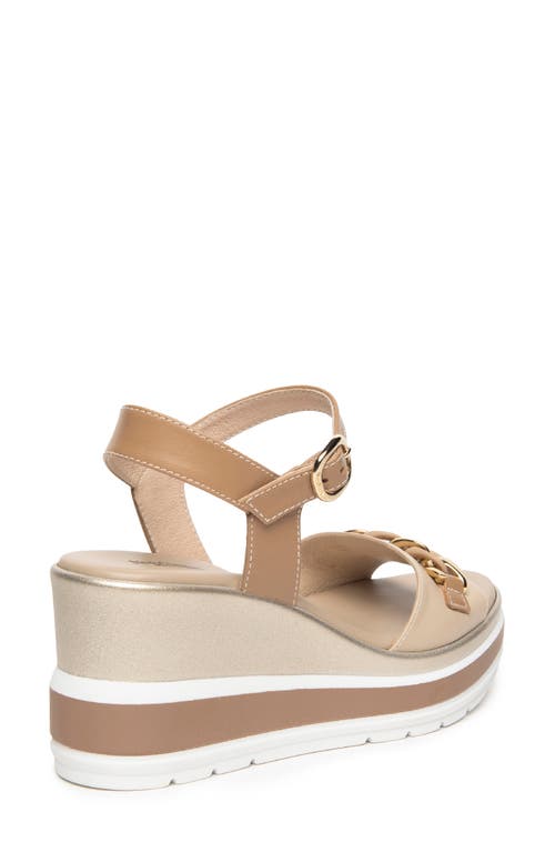 Nerogiardini Chain Ankle Strap Platform Wedge Sandal In Brown