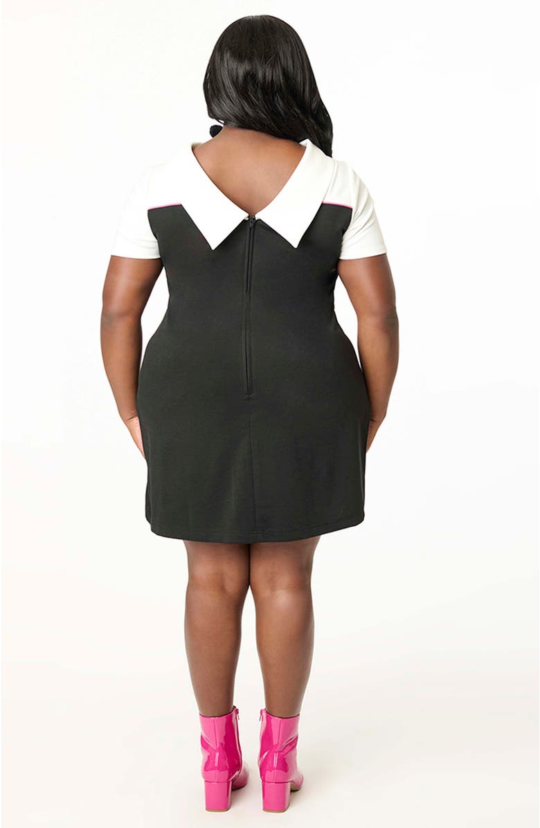 Smak Parlour Plus Size Mock Neck Patch Pocket Shift Dress, Alternate, color, 