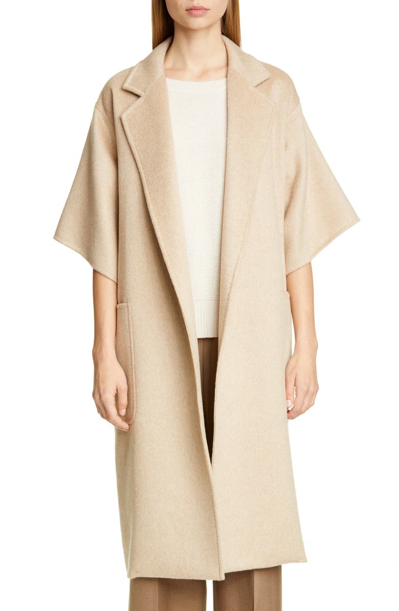 Max Mara Ruta Double Face Cashmere & Camel Hair Wrap Coat, Main, color,